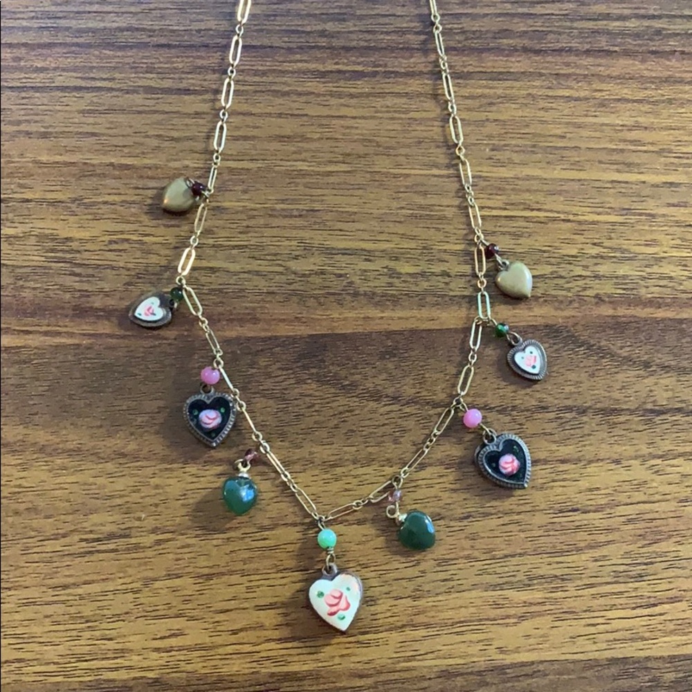 Painted hearts necklace